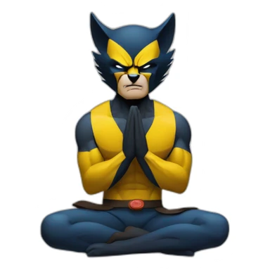 Wolverine doing a meditation sticker