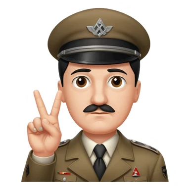 Hitler qui lève le 3ème doigt et garde le reste fermé sticker