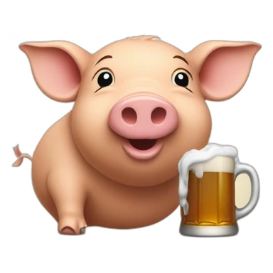 Un cochon d'inde qui boit une bière sticker