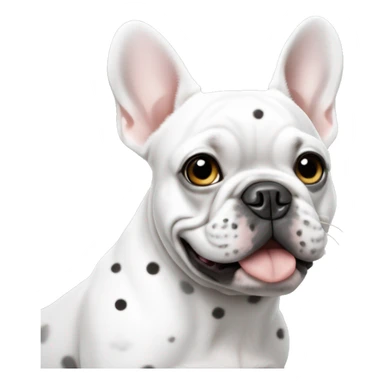 French bulldog full white with Little dots  sticker