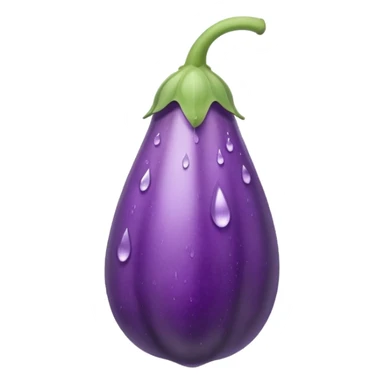 make the eggplant longer and thinner and make the water misty I still want water to come out of the stem sticker