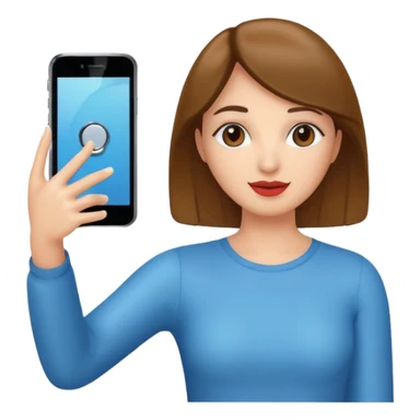 mirror woman holding her phone having selfie sticker