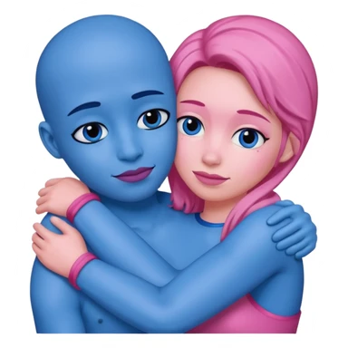 Pink person hugging a blue person  sticker