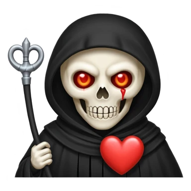 cute reaper with heart eyes face sticker