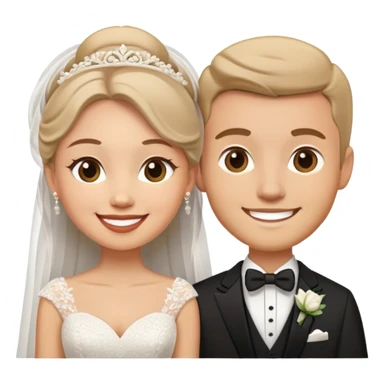 Bride and groom wedding couple sticker