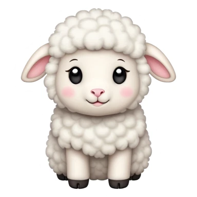 Little Lamb with many love emoji around  sticker