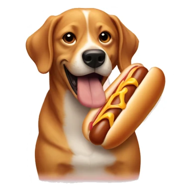 Dog eating a hot dog sticker