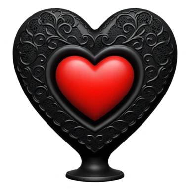 goth themed heart with a black lace vase sticker