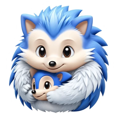 Baby Sonic the Hedgehog and baby Silver the Hedgehog together sticker