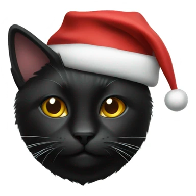 Black cat with Santa hat sticker