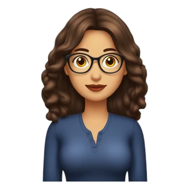 Mujer cabello largo café, ojos café, piel morena, gordita de lentes vino sticker