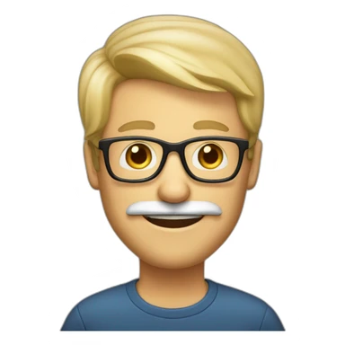 A. Blond man 50 years old wir s blond moustache man with glasses, smiling sticker