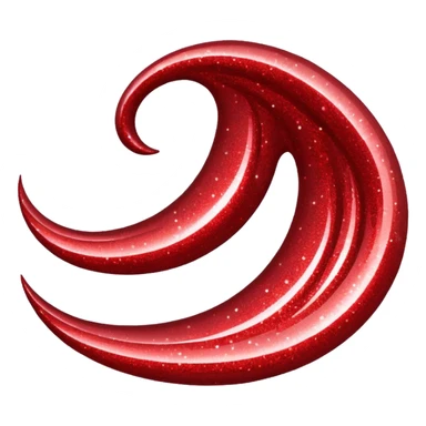 red glitter wave sticker