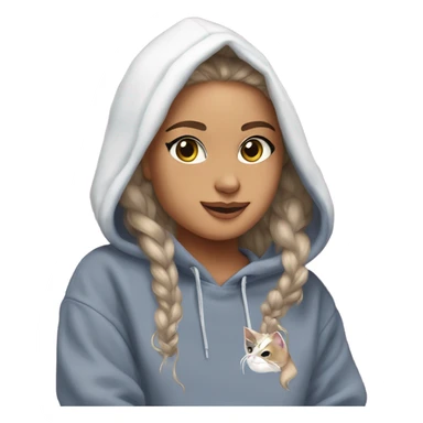 un gato con una sudadera de Ariana grande sticker