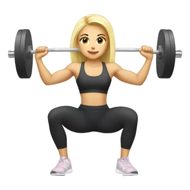 Blonde girl doing squats with weight at the gym sticker
