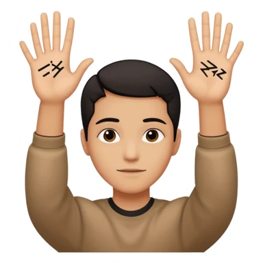 Make a person doing the 67 meme with the words six seven on there hands  sticker