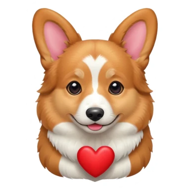 Corgi with hearts sticker