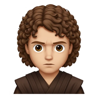 Anakin skywalker scar left eye curly brown hair sticker
