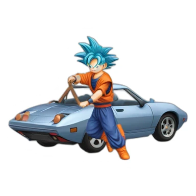 Son-goku whis a car  sticker