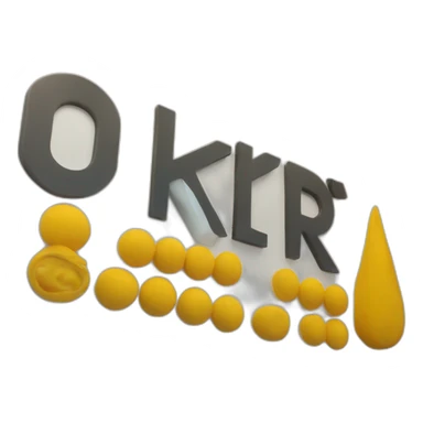 A large sign with the letters OKR on it sticker