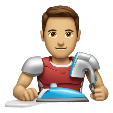ironman ironing clothes sticker
