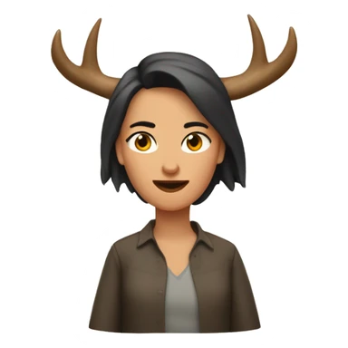 Mujer con cuernos de ciervo  sticker