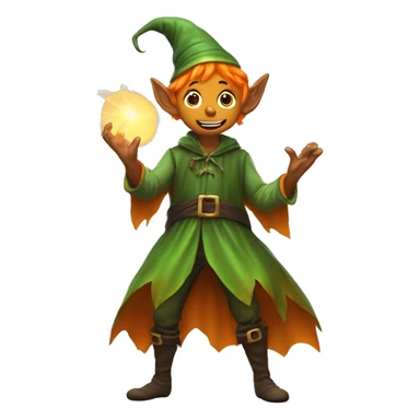pumkin elf male casting a spell sticker