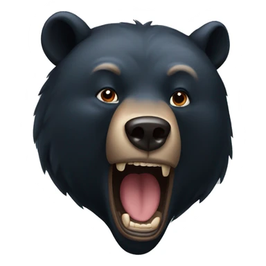 The fierce expression of a black bear sticker