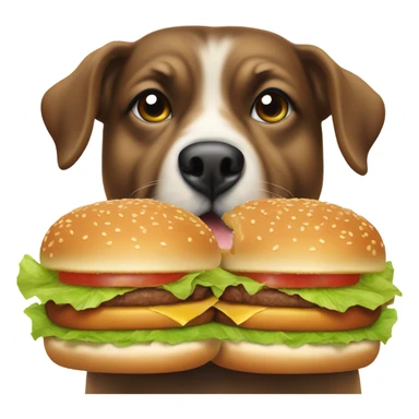 Dog eating burger sticker