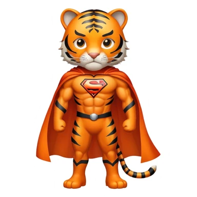 Tiger superhero with cape sticker