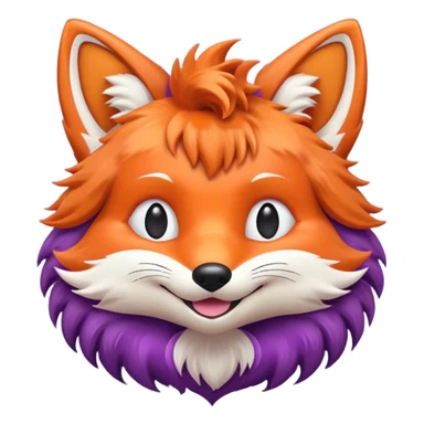 Purple colored retro fox sticker