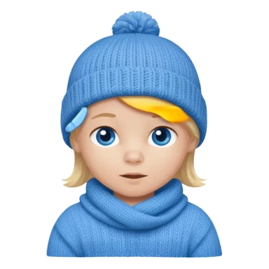 blond blue eye newborn with beanie sticker