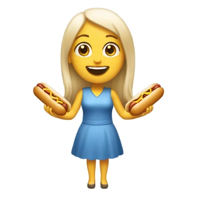 White women eating hotdog sticker