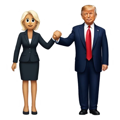 donald trump standng with joe biden holding hands sticker