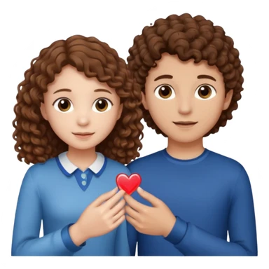 a 15 year old girl with brown curly hair but she has lightnings in it with a brown haired boy who gave her a promise ring sticker