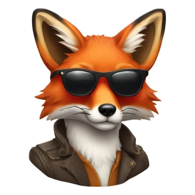 Red fox wearing shades sticker