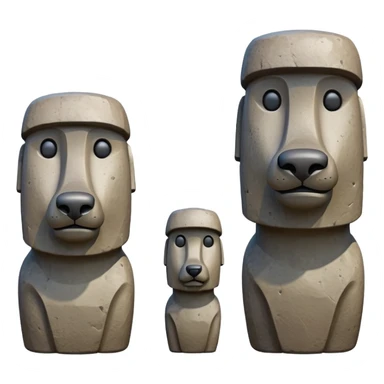 moai statue in shape of a dog, easter island dog statue sticker