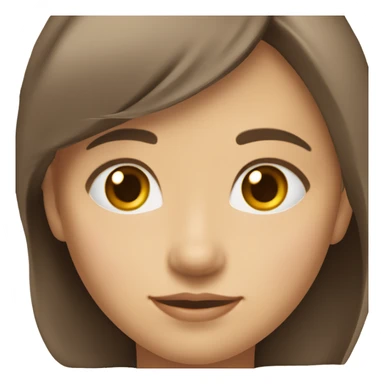 Girl 11 years old with short brown hair almost to the shoulders and with a cascade, brown eyes, a small nose and medium lips with long eyelashes, a slightly large forehead without bangs with softly shaped eyebrows. fair skin sticker