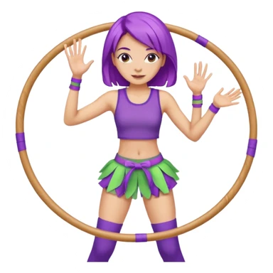 purple haired light skinned woman hula hooping sticker