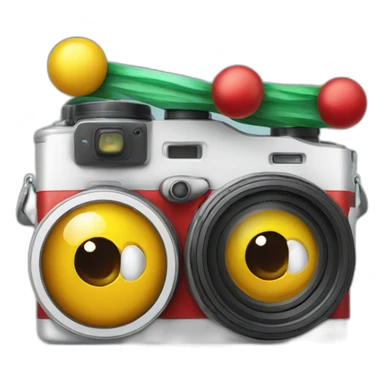 two lenses stereo camera christmas sticker