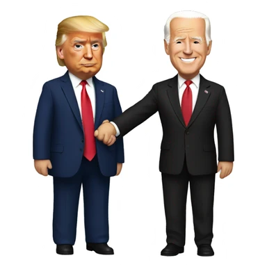 trump and Joe biden holding hands sticker