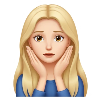 face palm woman with long hair said, hands on the face eyes sticker