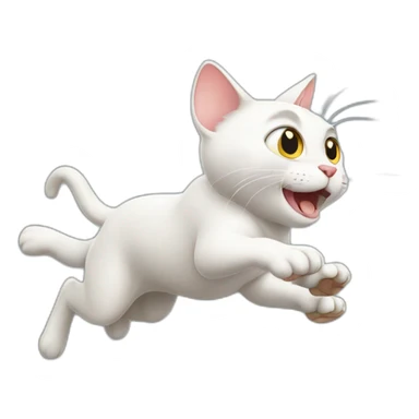 Cat running after a mouse sticker