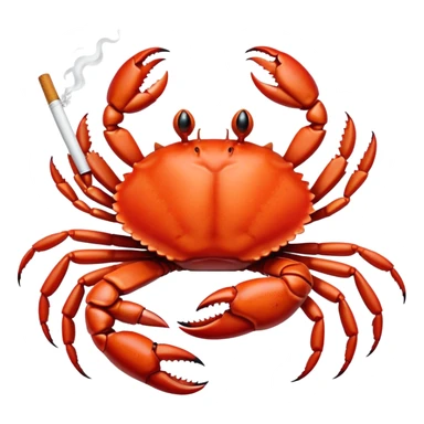 Crab holding a cigarette sticker