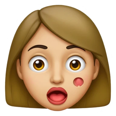 awkward face emoji, biting lip, raised eyebrows sticker