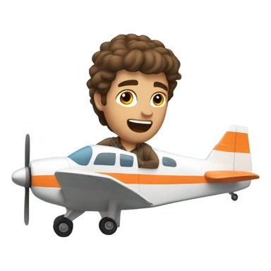 Brown haired mullet man flying plane that’s crashing sticker