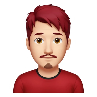 Markiplier with dark red hair, red shirt sticker