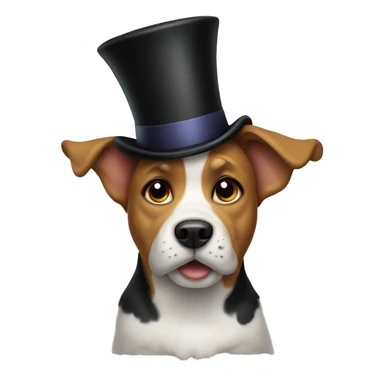 dog with a top hat sticker