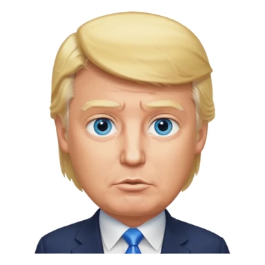Donald Trump with blue eyes, blonde hair sticker
