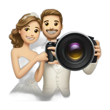 wedding happy people with camera  sticker